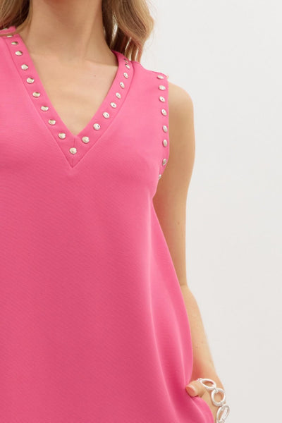 Liz V-neck Studded Dress