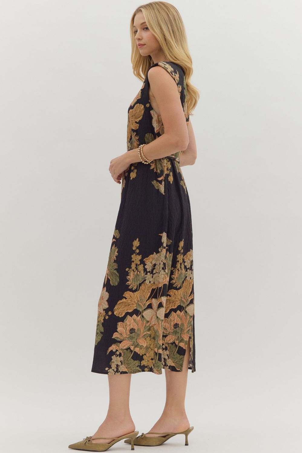 Finn Floral Belted Midi Dress