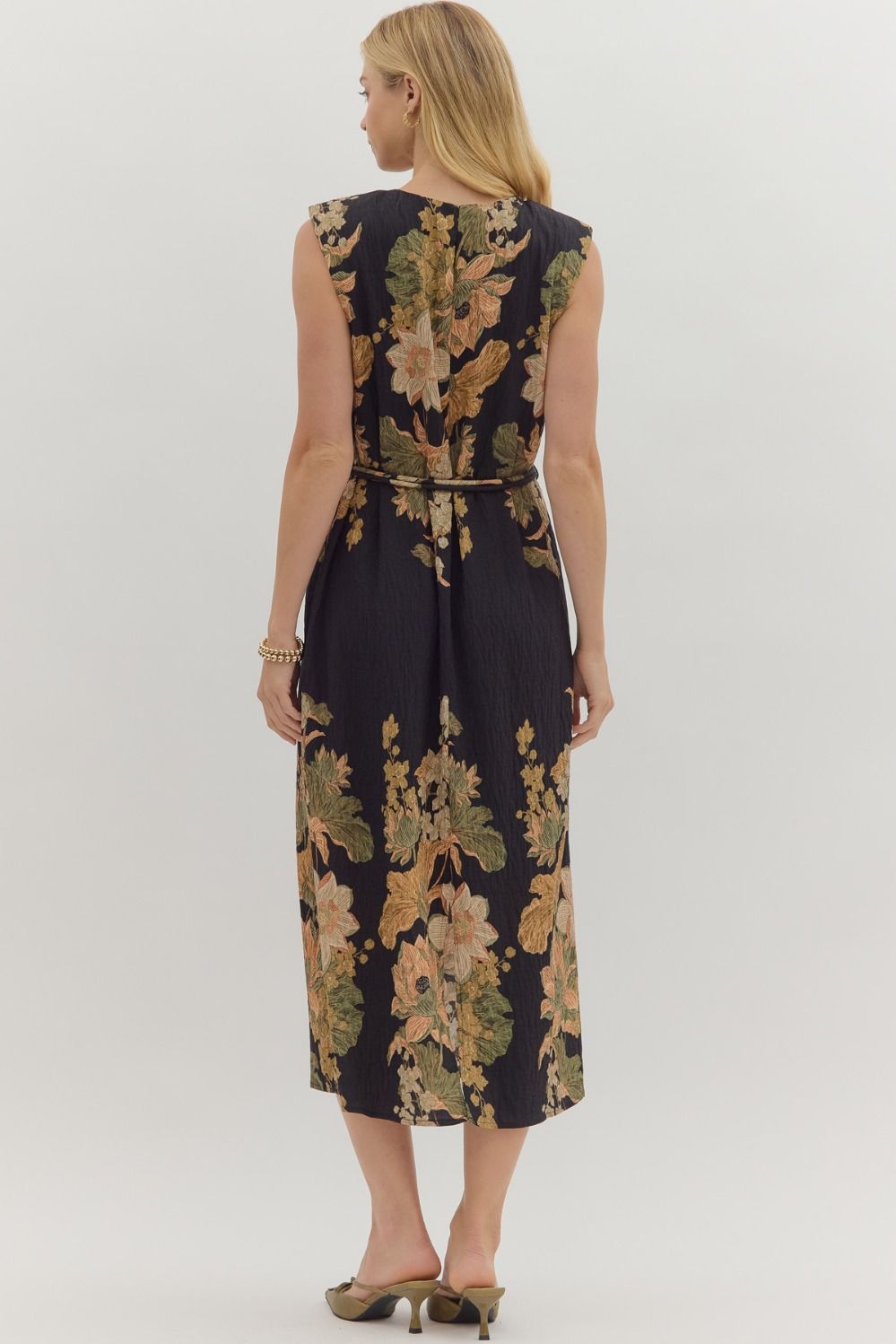 Finn Floral Belted Midi Dress