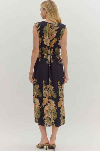 Finn Floral Belted Midi Dress