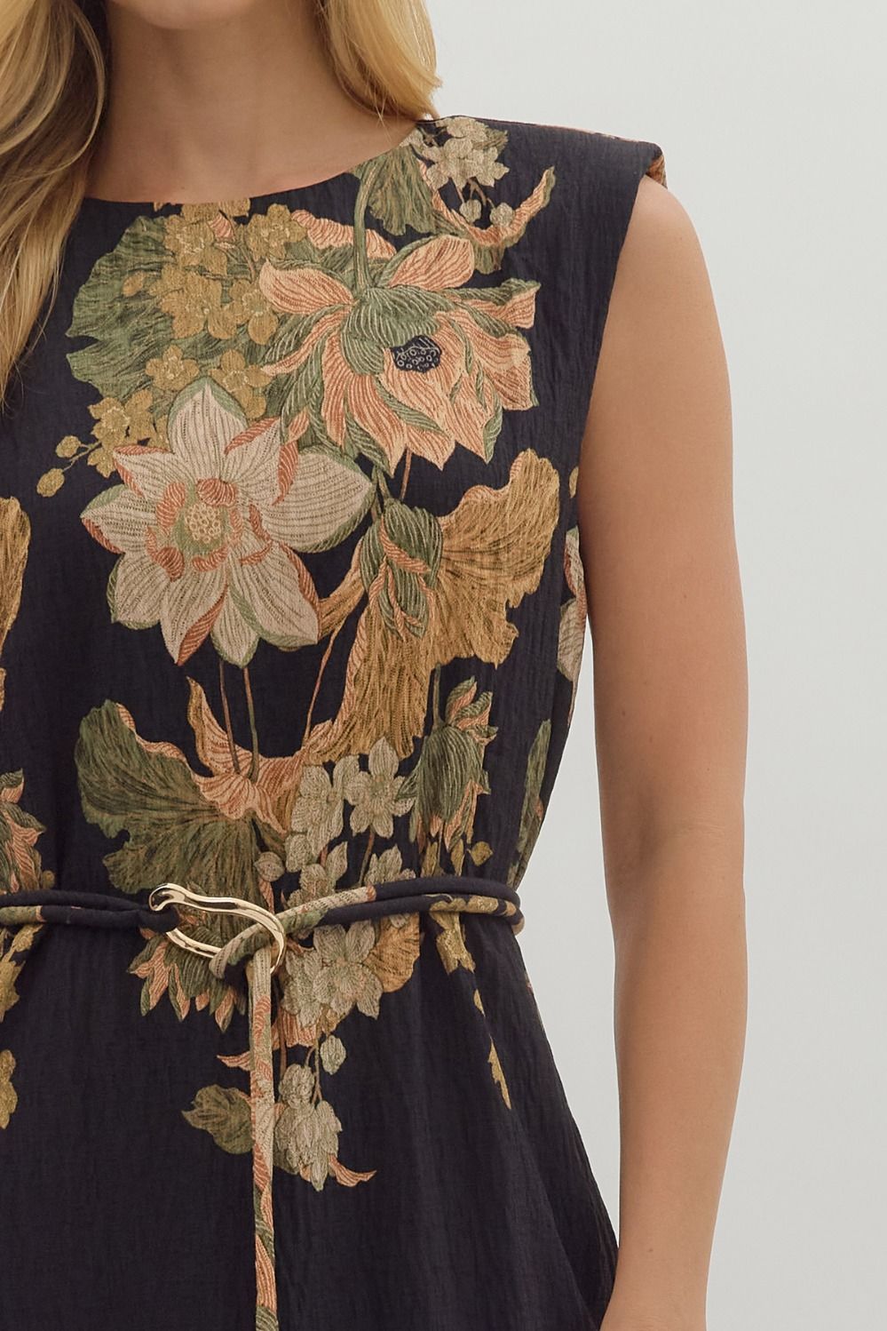 Finn Floral Belted Midi Dress