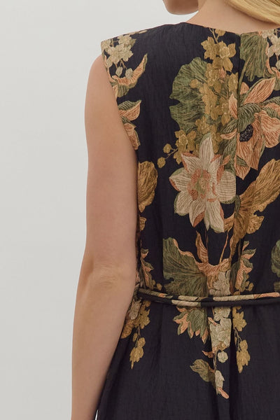 Finn Floral Belted Midi Dress