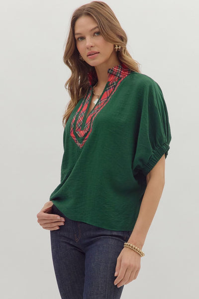 Hillary Woven V-Neck Top G