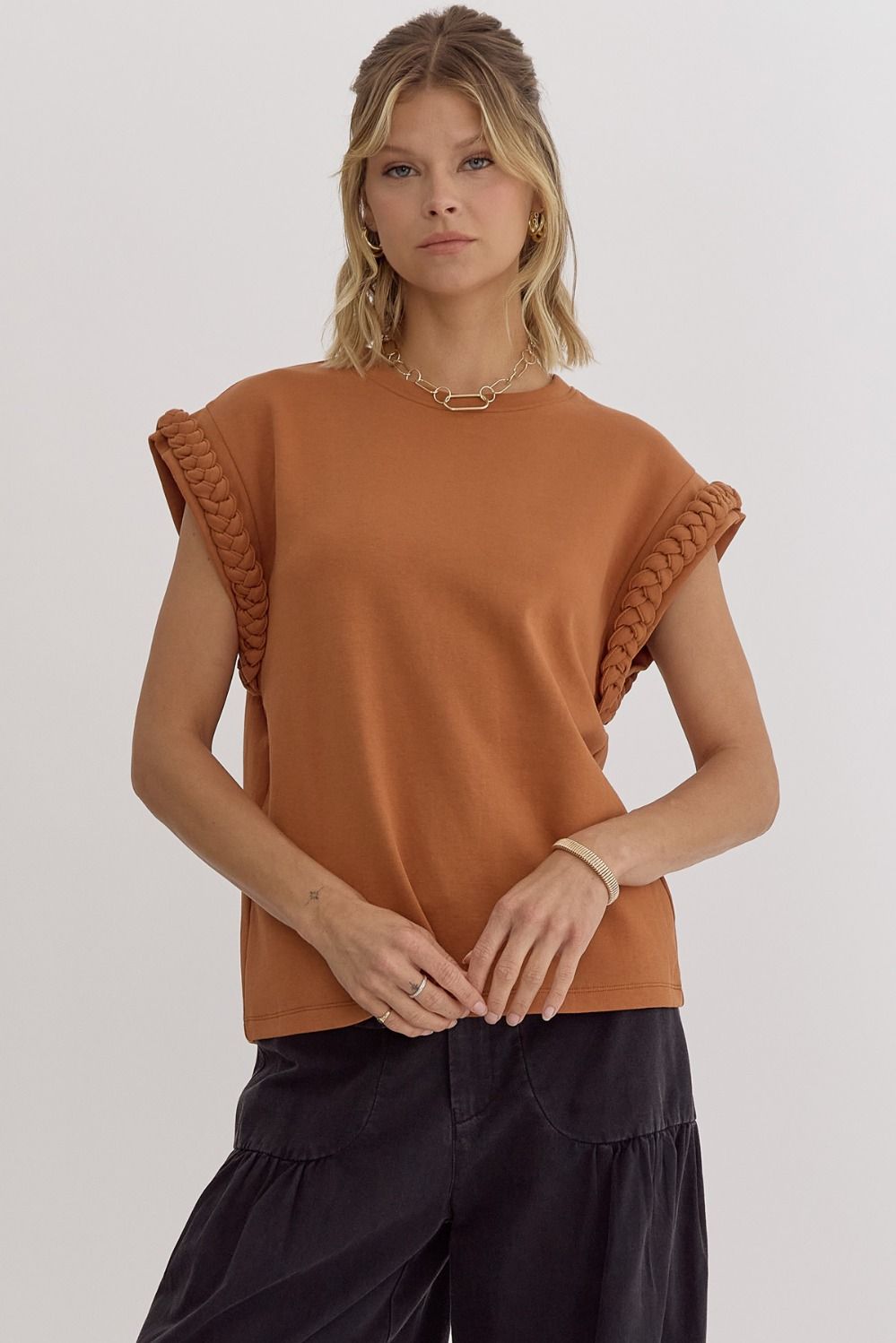 Breanne Braided Knit Top