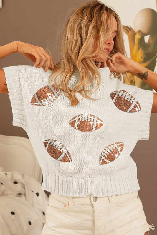 Sequin Football Sweater