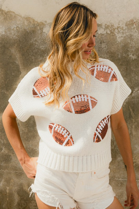 Sequin Football Sweater