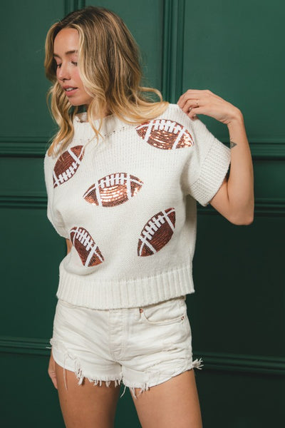 Sequin Football Sweater