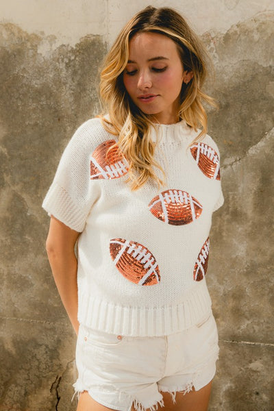 Sequin Football Sweater