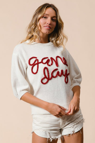 Metallic Gameday Sweater