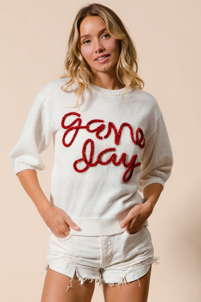 Metallic Gameday Sweater