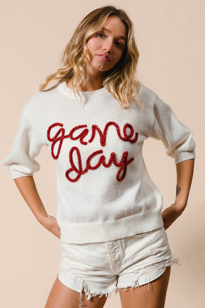 Metallic Gameday Sweater