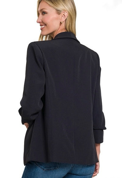 Roda Rouched Sleeve Blazer