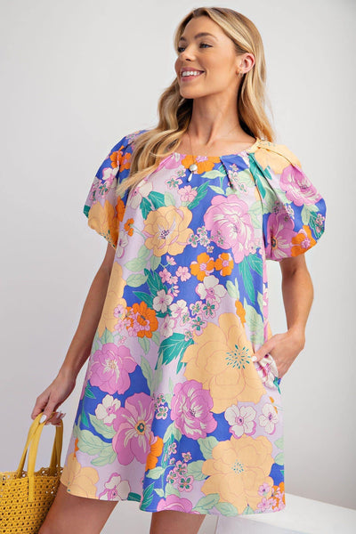 Riley Floral Print Shift Dress