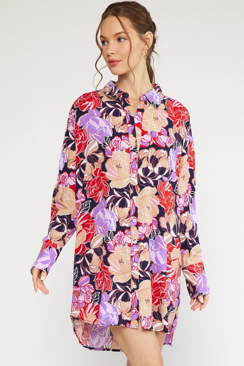 Missy Floral Shirt Dress