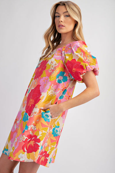 Riley Floral Print Shift Dress