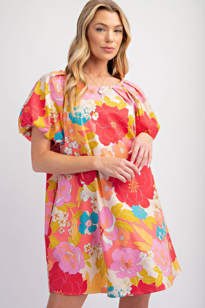 Riley Floral Print Shift Dress