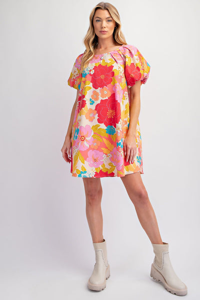 Riley Floral Print Shift Dress