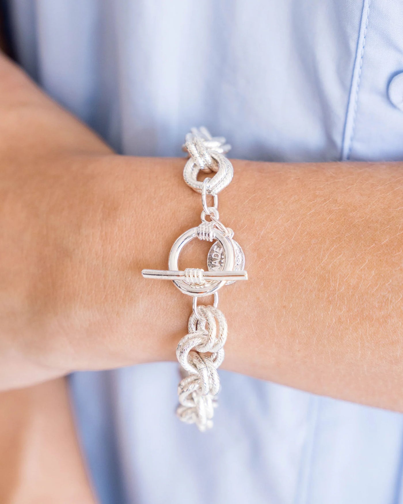 Silver Double Link Chain Bracelet by Susan Shaw