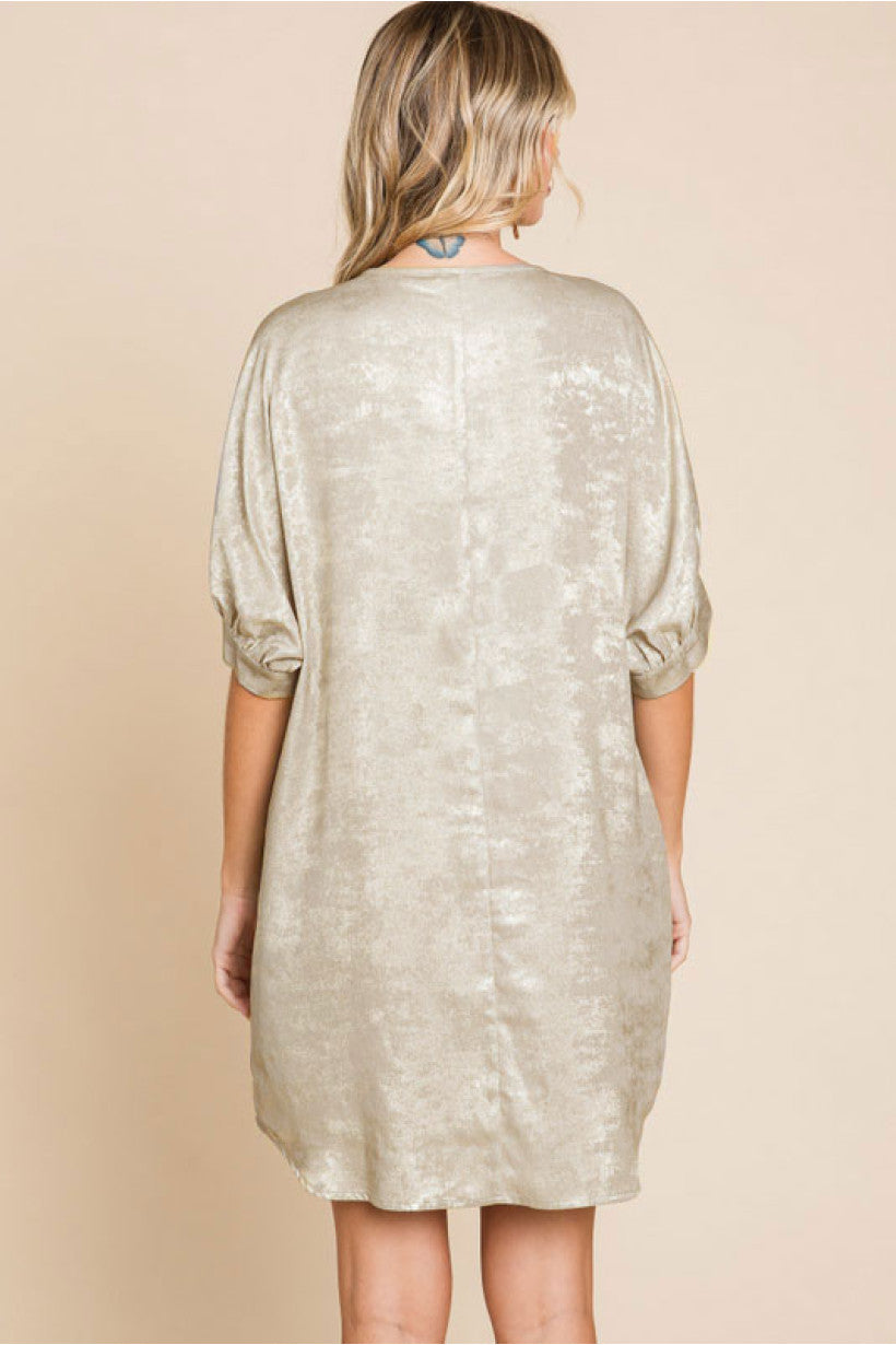 Gretta V-neck Metallic Dress