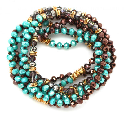 Turquoise Crystal Layer Necklace by Karli Buxton - Corinne Boutique Family Owned and Operated USA