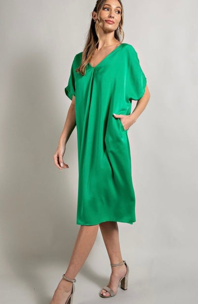Fiona Solid Midi Dress