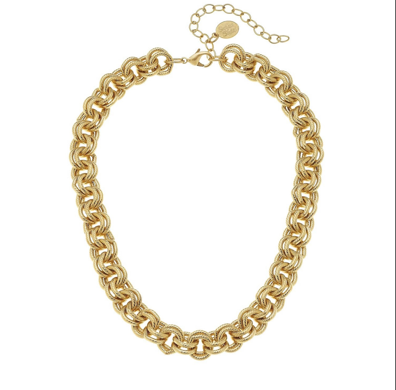 Gold Double Link Chain Necklace By Susan Shaw