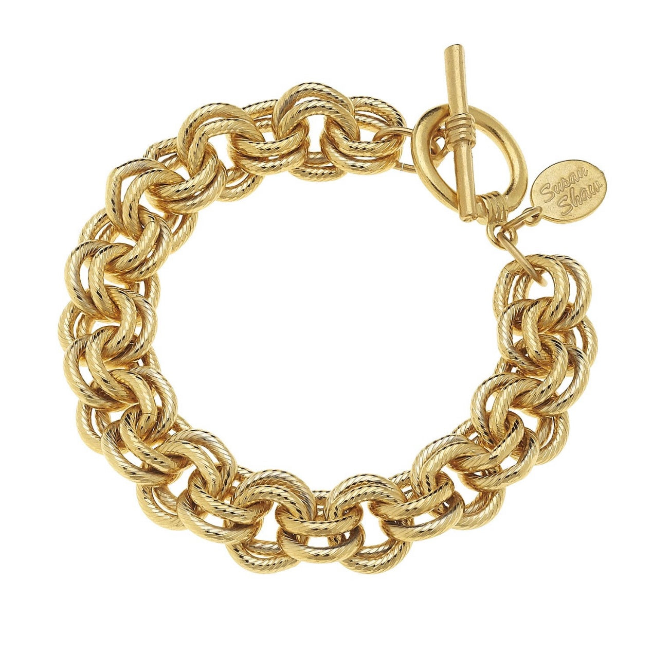 Gold Double Link Chain Bracelet by Susan Shaw