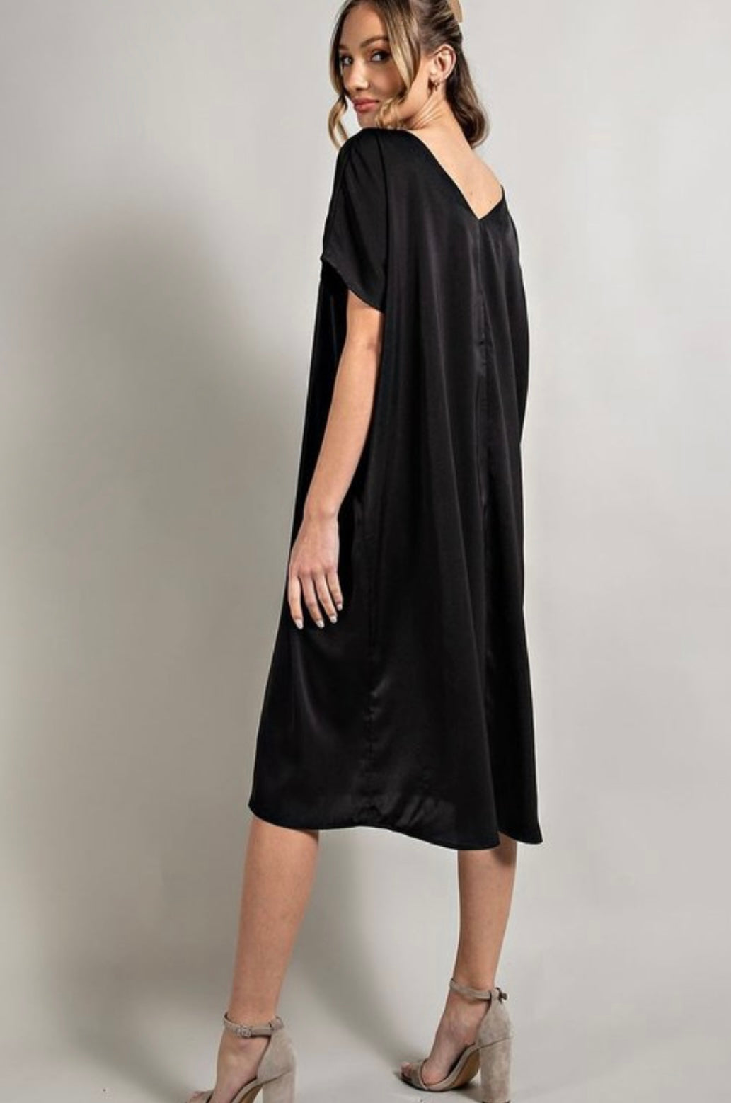 Fiona Solid Midi Dress