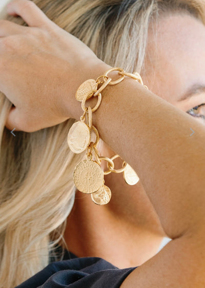Gold Coin Charm Bracelet by Susan Shaw