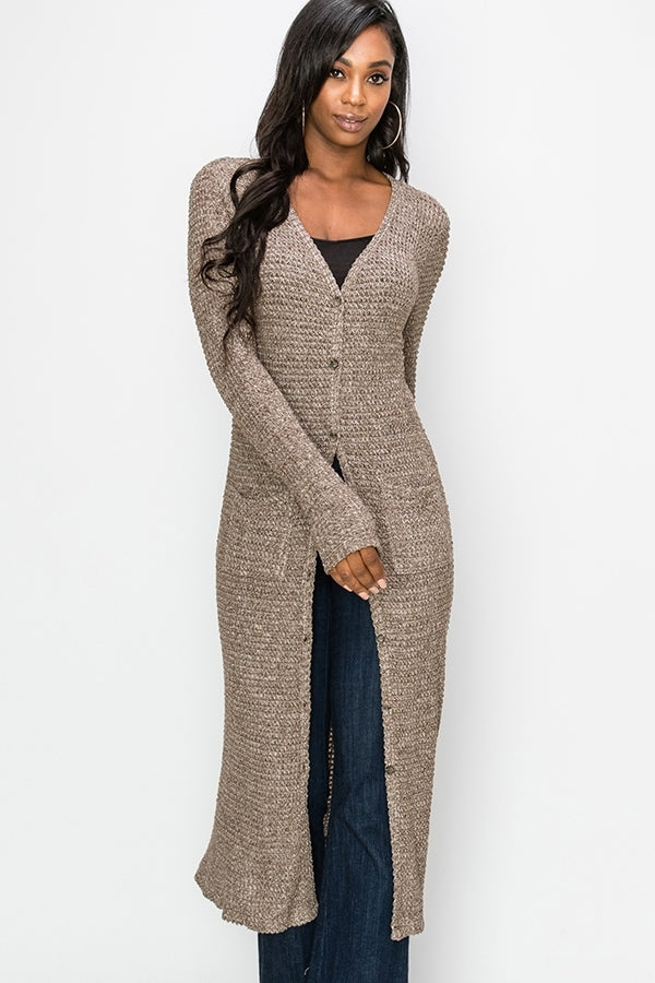 Kayla Long Button Front Cardigan - Corinne an Affordable Women's Clothing Boutique in the US USA