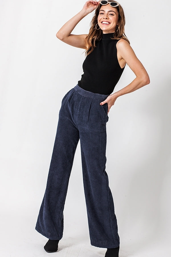 Veronica Wide Leg Corduroy Pants - Corinne an Affordable Women's Clothing Boutique in the US USA
