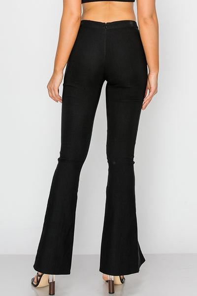 Debra Flare Pants with Front Split - Corinne an Affordable Women's Clothing Boutique in the US USA