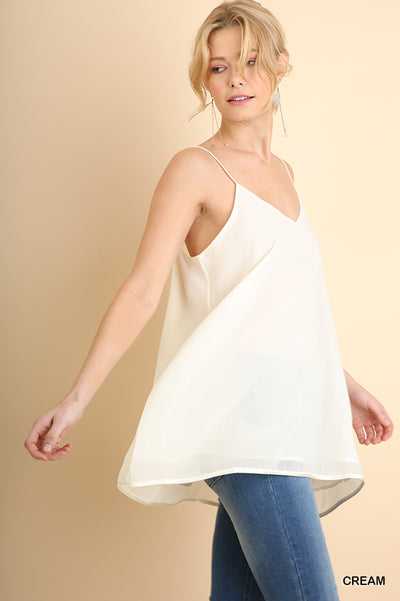 Londyn Chiffon Spaghetti Strap Top - Corinne an Affordable Women's Clothing Boutique in the US USA