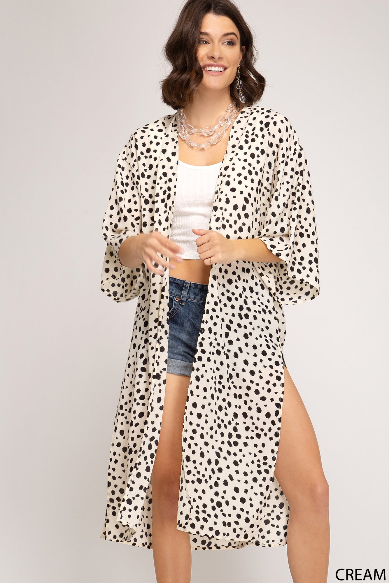 Brenda Animal Print Half Sleeve Cardigan - Corinne an Affordable Women's Clothing Boutique in the US USA