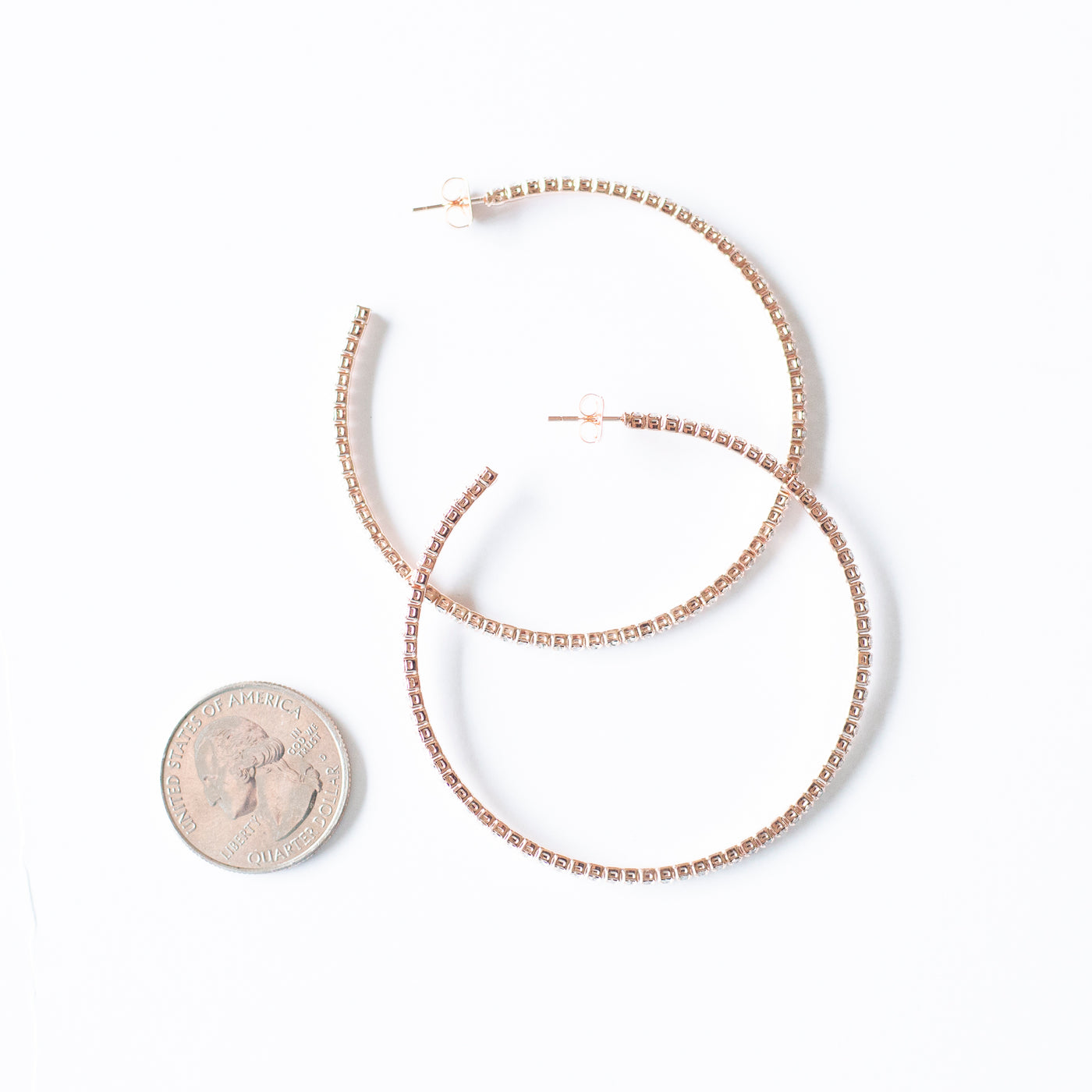 Crystal Pavé Flex Hoops - Rose Gold by Karli Buxton - Corinne an Affordable Women's Clothing Boutique in the US USA