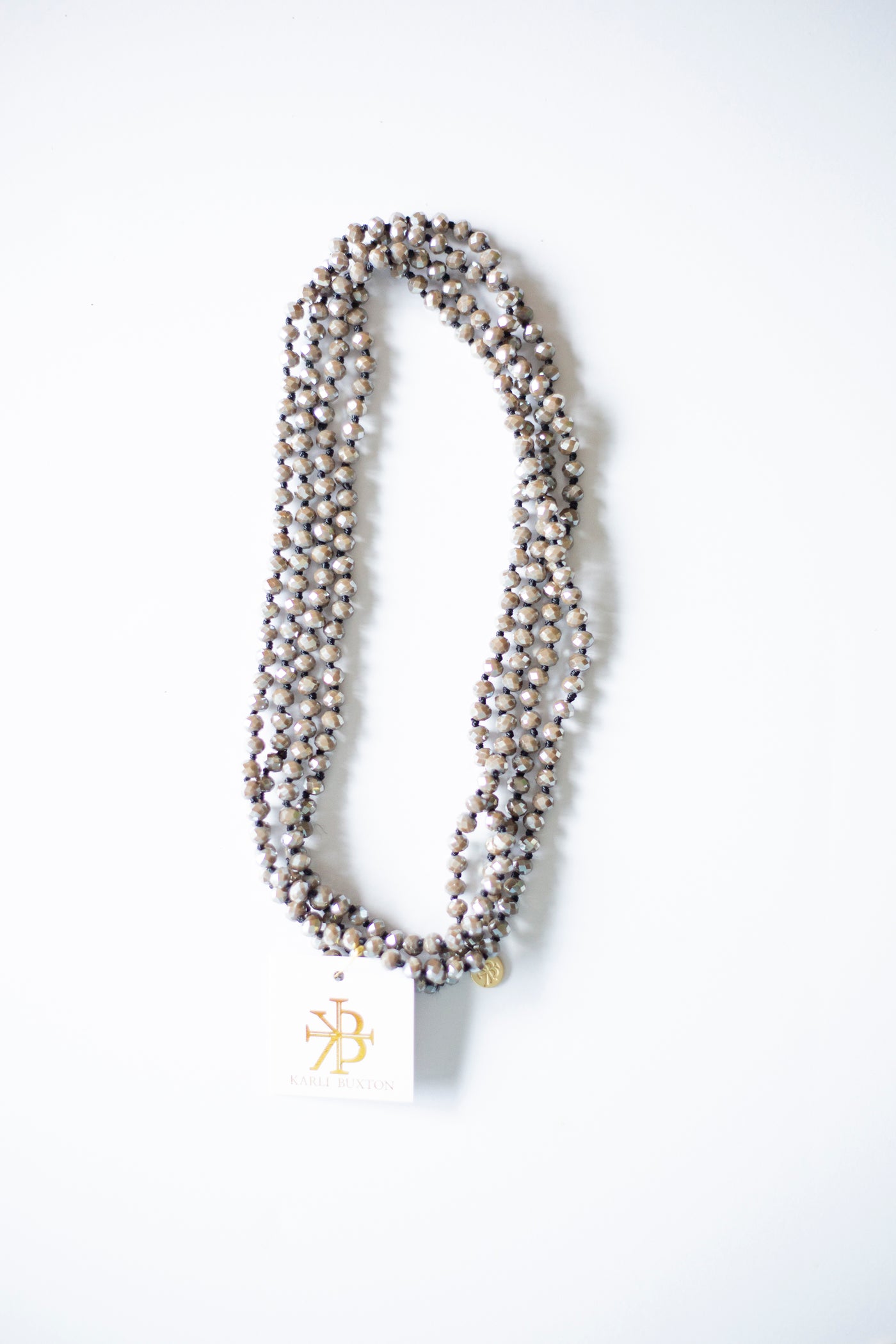 Taupe Crystal Layer Necklace by Karli Buxton - Corinne an Affordable Women's Clothing Boutique in the US USA