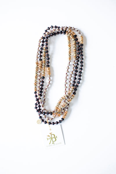 Black Crystal Layer Necklace by Karli Buxton - Corinne an Affordable Women's Clothing Boutique in the US USA