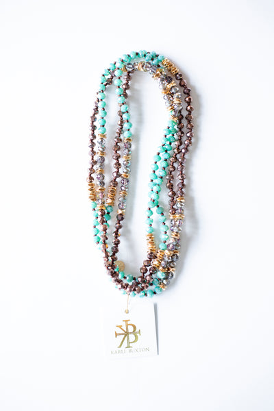 Turquoise Crystal Layer Necklace by Karli Buxton - Corinne an Affordable Women's Clothing Boutique in the US USA