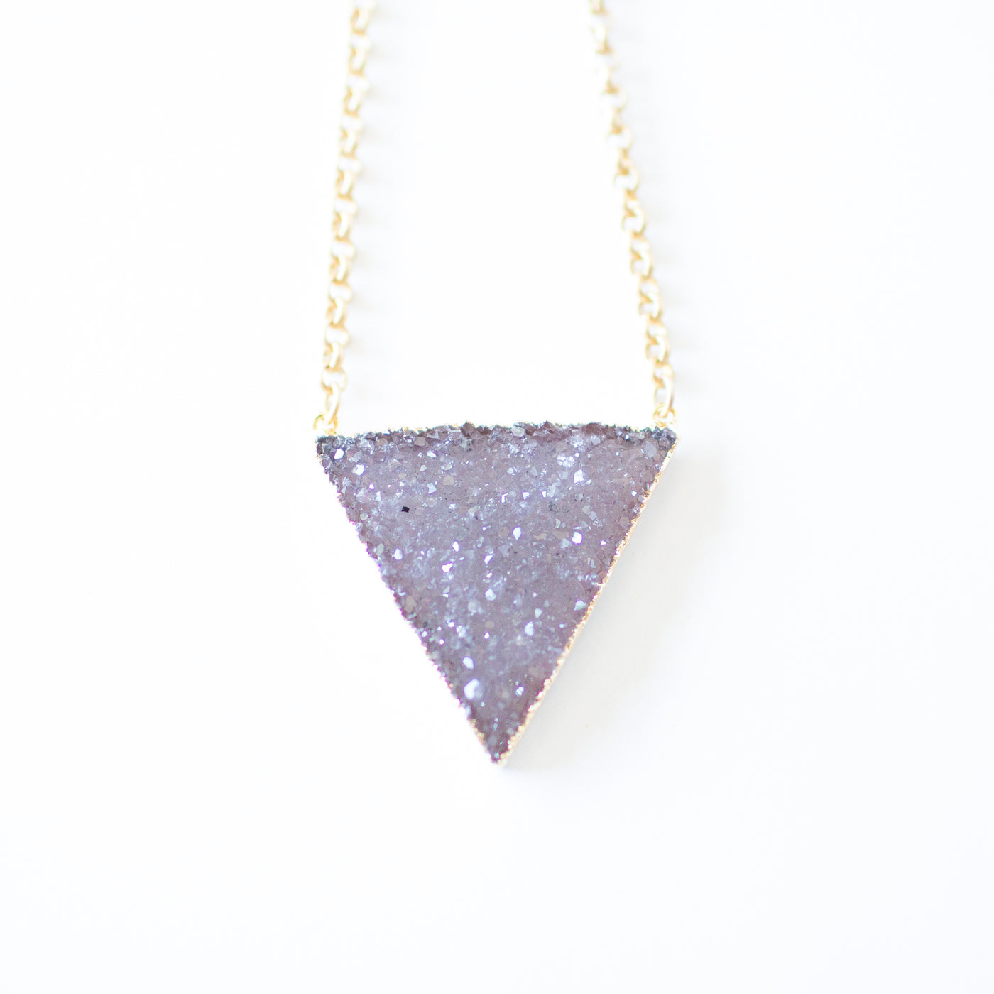 Triangle Druzy Quartz Pendant Necklace by Karli Buxton - Corinne an Affordable Women's Clothing Boutique in the US USA