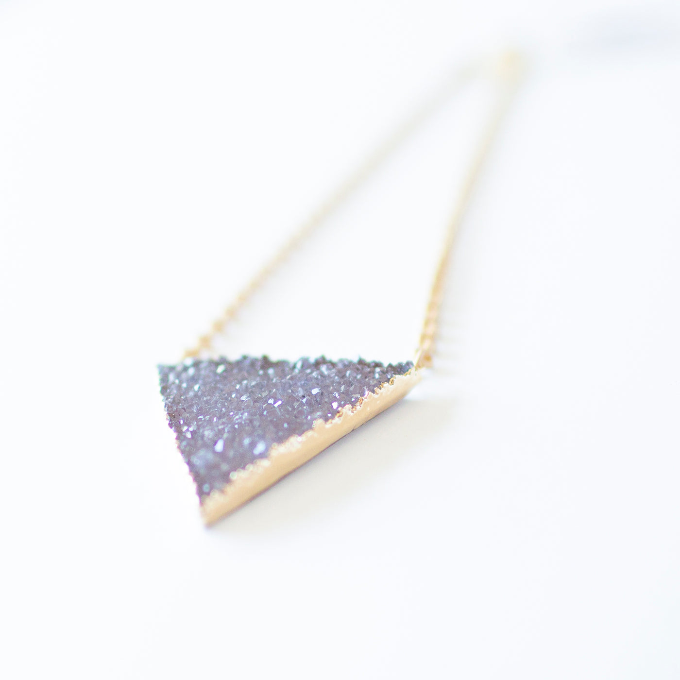 Triangle Druzy Quartz Pendant Necklace by Karli Buxton - Corinne an Affordable Women's Clothing Boutique in the US USA