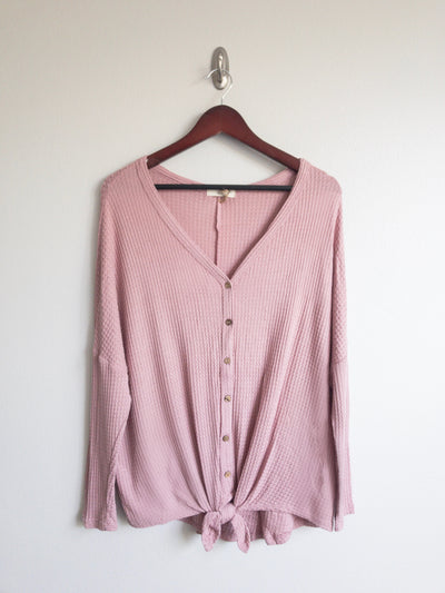 Courtney Waffle Knit Top - Corinne an Affordable Women's Clothing Boutique in the US USA