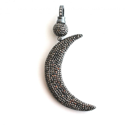 Black Pavé Crystal Crescent Pendant by Karli Buxton - Corinne an Affordable Women's Clothing Boutique in the US USA