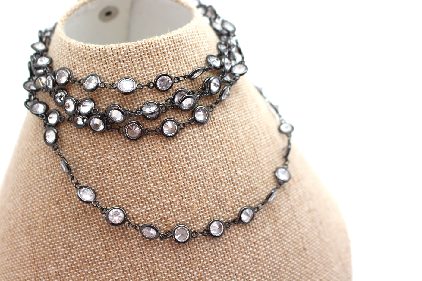 Rhodium Crystal Layer Necklace by Karli Buxton - Corinne an Affordable Women's Clothing Boutique in the US USA