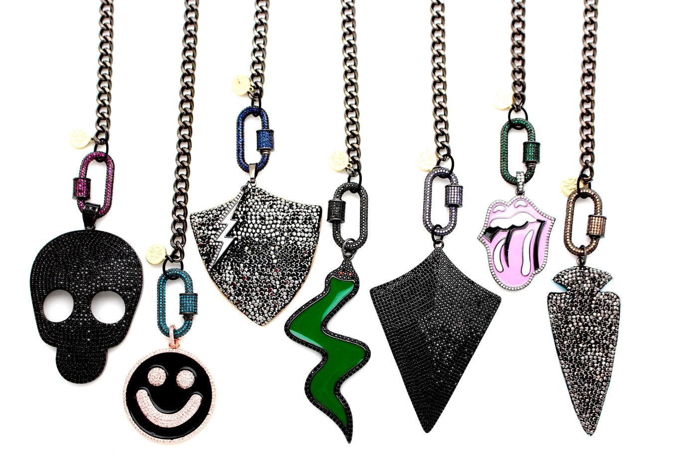 Black Pavé Crystal Crescent Pendant by Karli Buxton - Corinne an Affordable Women's Clothing Boutique in the US USA