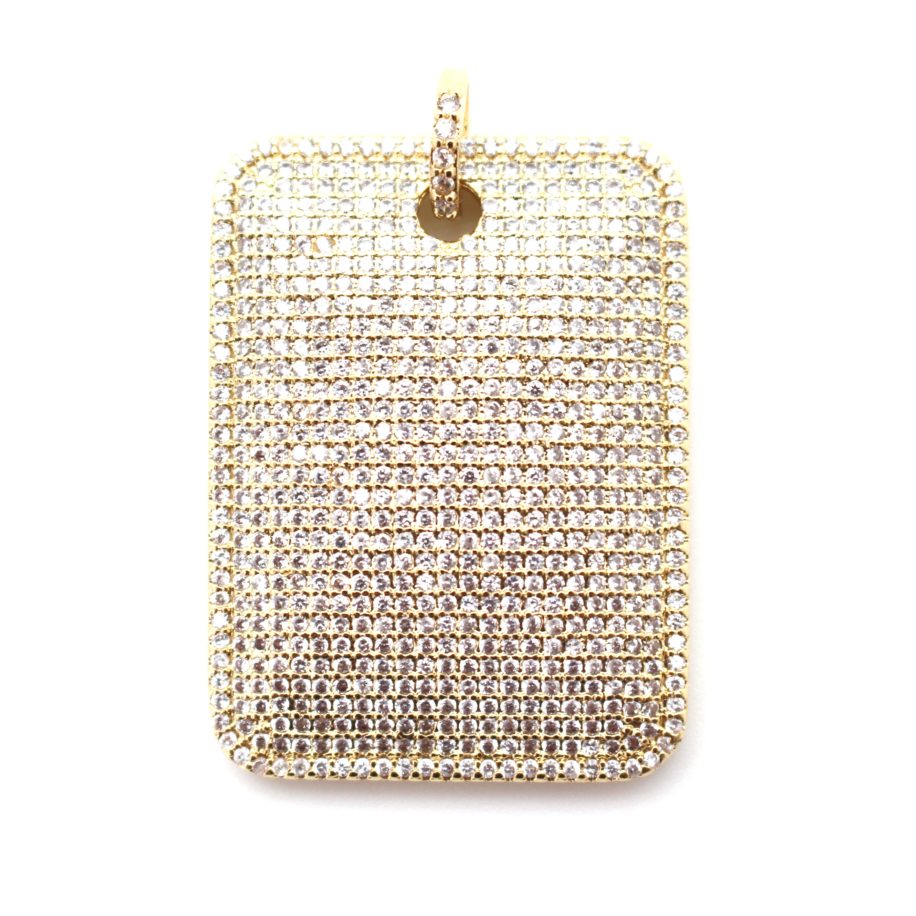 Pavé Swarovski Beveled Gold Dog Tag by Karli Buxton - Corinne an Affordable Women's Clothing Boutique in the US USA