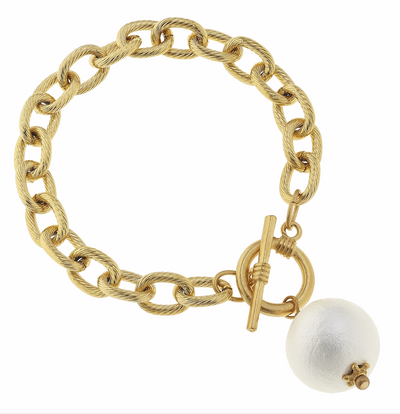 Pearl Toggle Bracelet By Susan Shaw - Corinne Boutique Family Owned and Operated USA