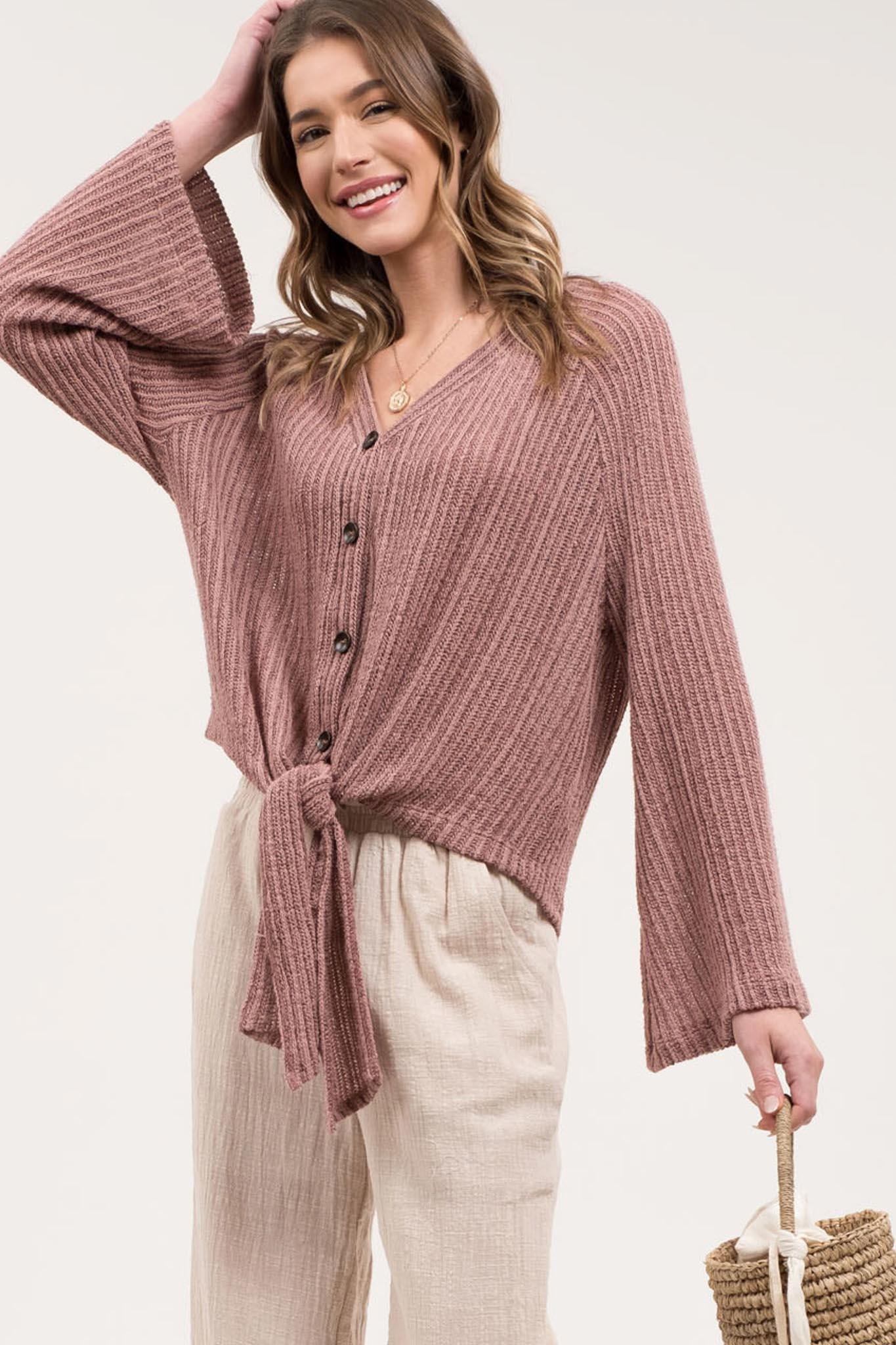 Jordan Button Up Knit Top - Corinne an Affordable Women's Clothing Boutique in the US USA