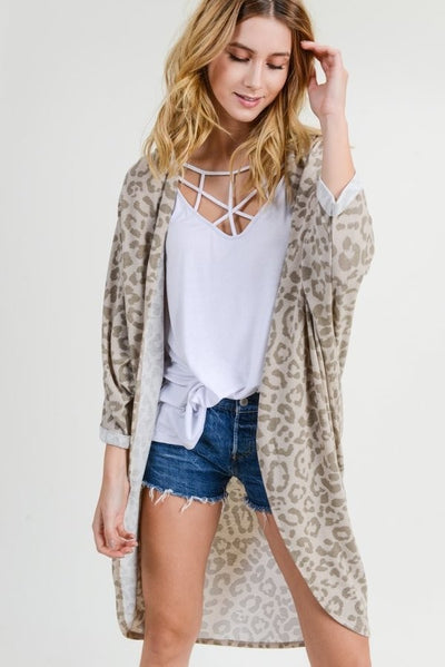 Megin Faded Leopard Print Cardigan - Corinne an Affordable Women's Clothing Boutique in the US USA