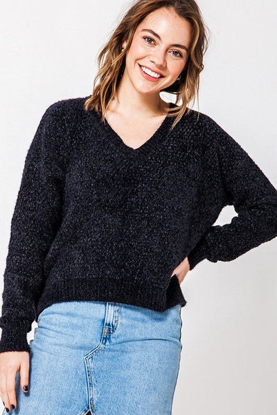 Deb Chenille Drop Shoulder Sweater - Corinne an Affordable Women's Clothing Boutique in the US USA
