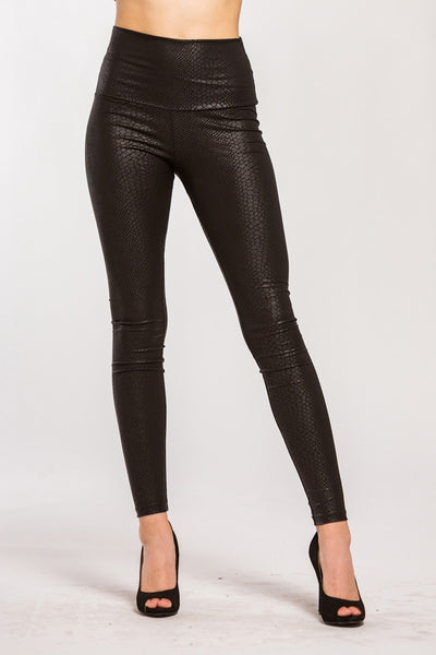Sydney Snake Skin Embossed Leggings - Corinne an Affordable Women's Clothing Boutique in the US USA